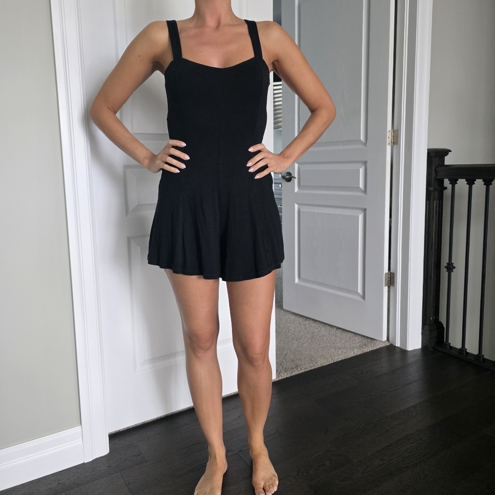 Casual Black Women's Romper